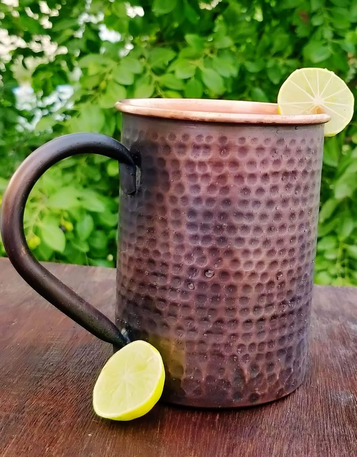 16 Oz Moscow Mule Mugs - Genuine Copper Cups for Drinking Water Gifts for Him Her on Anniversary - Hammered Real Solid Copper Cup Mug Set of 2