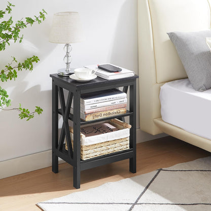 Modern Nightstands X-Design Side End Table Night Stand with Storage Shelf for Bedroom,Living Room,