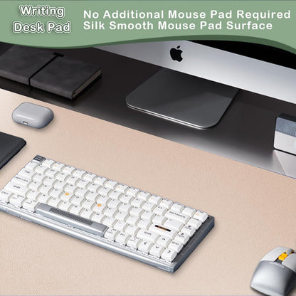 Leather Desk Pad Protector,Non-Slip Mouse Pad,Laptop Desk Pad,Office Mouse Mat,Waterproof Leather Desk Blotter,Desk Writing Pad for Office and Home (M-Beige,30"X14")