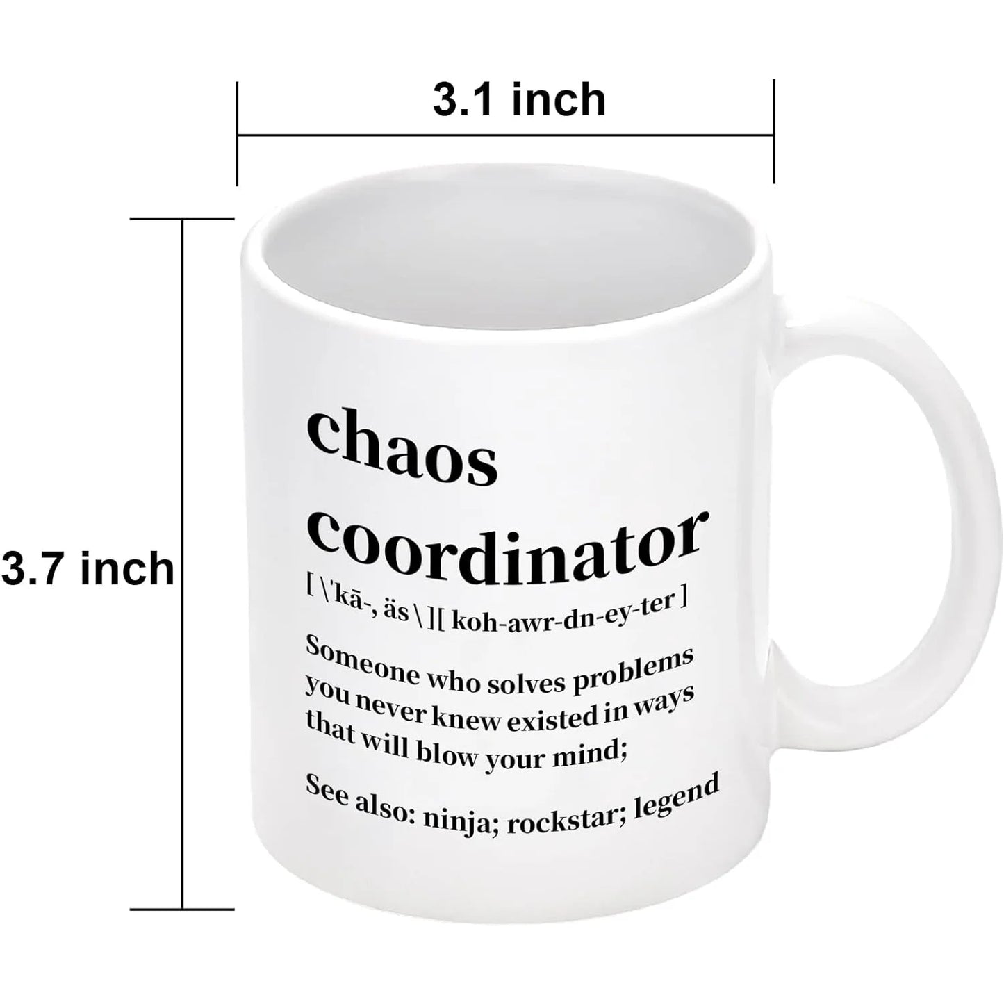 Chaos Coordinator Mugs Gifts, Office Coordinator Mugs, Office Gifts for Coworkers, Boss Mugs, Christmas Birthday Gifts, White 11 Fl Oz Coffee Mugs Ceramic Mugs