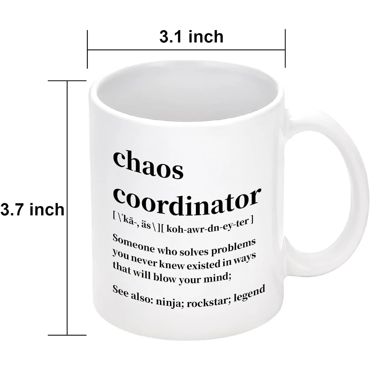 Chaos Coordinator Mugs Gifts, Office Coordinator Mugs, Office Gifts for Coworkers, Boss Mugs, Christmas Birthday Gifts, White 11 Fl Oz Coffee Mugs Ceramic Mugs