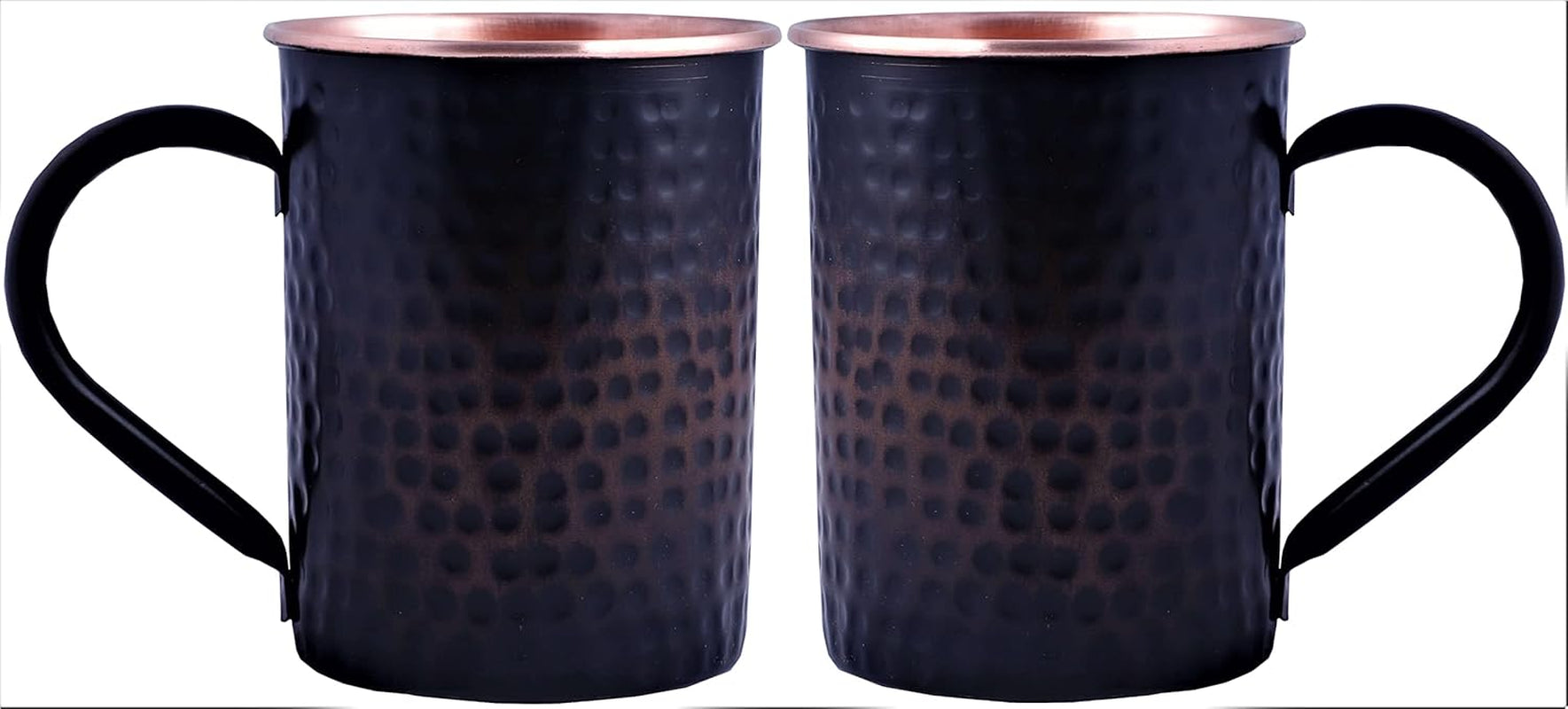16 Oz Moscow Mule Mugs - Genuine Copper Cups for Drinking Water Gifts for Him Her on Anniversary - Hammered Real Solid Copper Cup Mug Set of 2