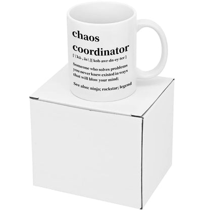 Chaos Coordinator Mugs Gifts, Office Coordinator Mugs, Office Gifts for Coworkers, Boss Mugs, Christmas Birthday Gifts, White 11 Fl Oz Coffee Mugs Ceramic Mugs