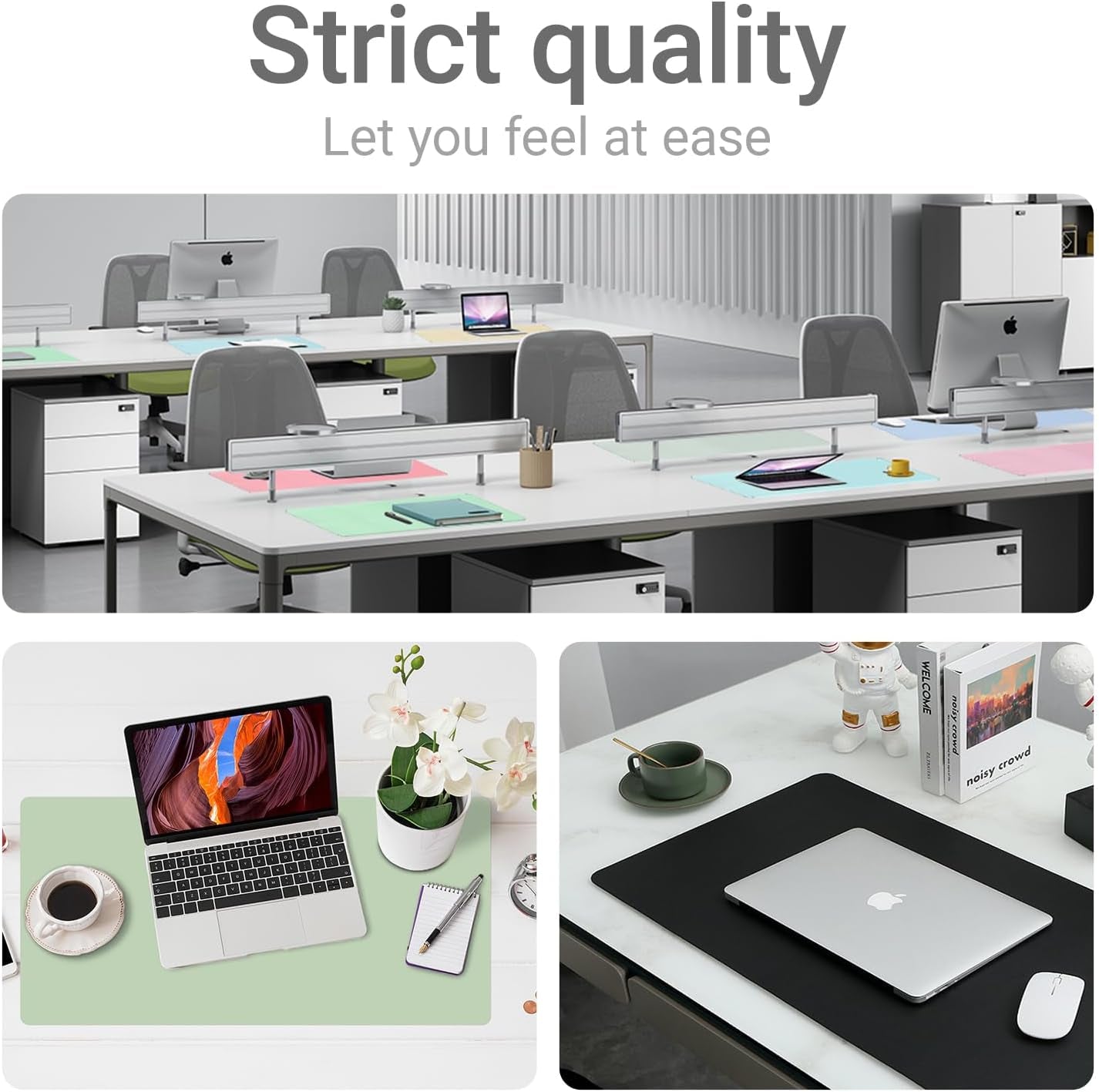 Leather Desk Pad Protector,Non-Slip Mouse Pad,Laptop Desk Pad,Office Mouse Mat,Waterproof Leather Desk Blotter,Desk Writing Pad for Office and Home (M-Beige,30"X14")