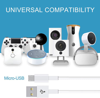 16.4FT Power Extension Cable for Wyzecam/Wyzecam V3/ Wyzecam Pan/Wyze Cam Pan V2/ Kasacam/Nestcam Indoor/Yi Cam,Usb to Micro USB Charging and Data Sync Cord 2 Pack