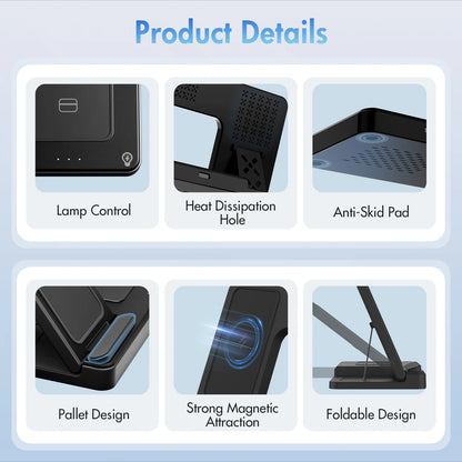 Charging Station, Wirelss Charger, Magnetic Fast Charging Station Compatible with Iphone 16 15 14 13 12 11 Pro Max XS XR, for Iwatch Series 9 8 7 6 5 4 3 2 SE, for Airpods 3 2 Pro