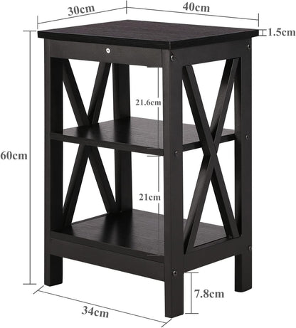 Modern Nightstands X-Design Side End Table Night Stand with Storage Shelf for Bedroom,Living Room,