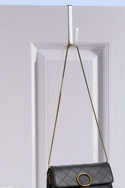 Over Door Hook White - 4Pack Soft Rubber Surface Design to Prevent Article Scratches,Single Door Hook for Bathroom,Kitchen,Bedroom,Cubicle,Shower Room Hanging Towel,Clothes,Pants,Shoe Bag,Coat